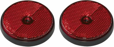 ProPlus Ronde reflector met schroefbevestiging - rood - 80 mm - 2 stuks