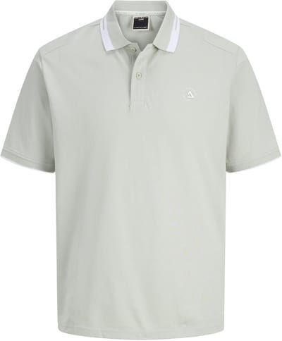 JACK&JONES JCOHASS LOGO POLO SS SMU Heren Poloshirt - Aqua Gray