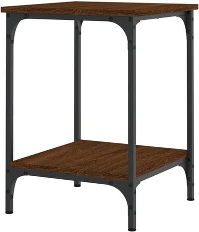vidaXL Salontafel 40x40x55 cm bewerkt hout bruin eikenkleur, bijzettafel, woonkamertafel, middentafel, banktafel, bank tafel, accenttafel