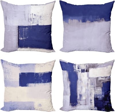 New Bed Grunge Abstracte en Moderne Stijl Borstelstreken Kussenhoes met sierkussen, 4-pack, modern accent, dubbelzijdig digitaal bedrukt, 50 cm x 50 cm