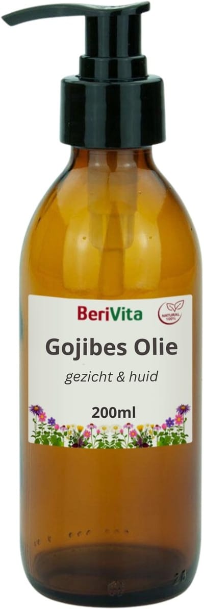Goji Bessen Olie Puur 200ml - Koudgeperste en Onbewerkte Gojibes Olie - Goji bessenzaadolie - Huidolie