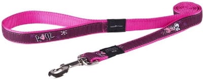 ROGZ Classic Fancy Dress Hondenlijn / Hondenriem (HL02-CK) - Nylon - Pink Love - XL - Breedte 25 mm - Lengte 120 cm - Geschikt voor grote honden