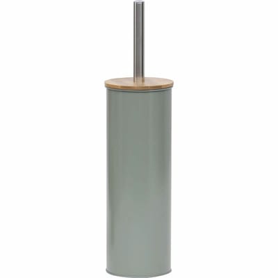 Tendance Toilet/badkamer toiletborstel met houder - Bamboo Vibe - olijfgroen - D10 x H40 cm