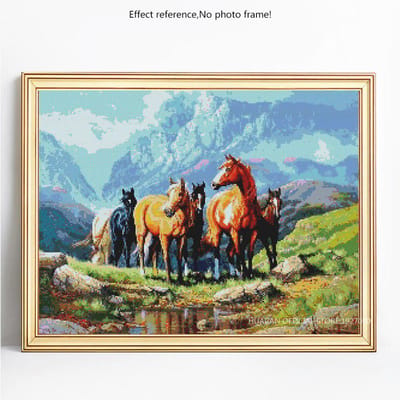 Diamant peinture plein affichage Animal cheval broderie vente photo de strass diamant 20X30 gray