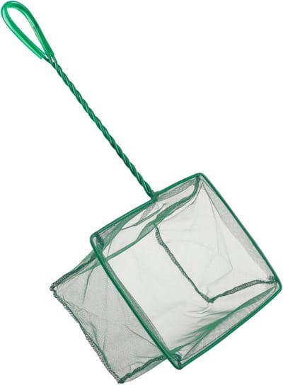 20 cm Aquarium Vissen Schepnet met Fijn Gaas en 26 cm Plastic Handvat - Ideaal voor Zoetwater en Zeevissen