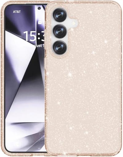 Casemania Hoesje Geschikt voor Samsung Galaxy S25 - Goud - Glitter Back Cover