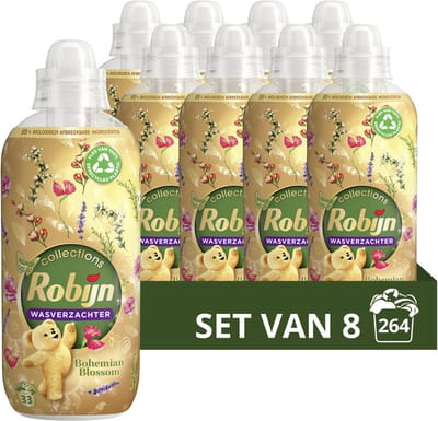 Robijn Collections Wasverzachter - Bohemian Blossom 8 x 33 Wasbeurten - Voordeelverpakking