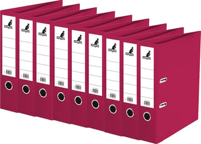 10x KTC Ordner A4 2 rings 75mm PP/ Papier bordeaux