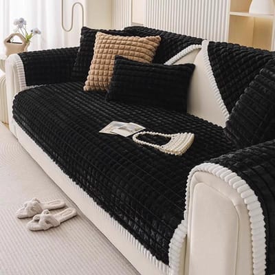 Verdikken Flanel Bankkussen Ruit Antislip Bankkussen Stofdicht Woonkamer Herfst Winter Bankhoes Armleuning Rugleuning Handdoek 70x70cm 1pcs