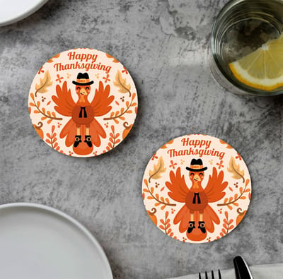 GR onderzetters voor glazen - Thanksgiving - Autumn - Vinyl - 6st