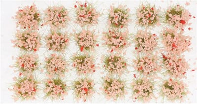 Gras Clusters - Kunstgras Ornament - Modelbouw Scène - Realistisch Uiterlijk - 11 x 5.5 x 1 cm - Roze