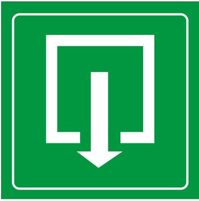 Uitgang sticker, groen wit 200 x 200 mm