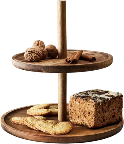 OTIX Etagere - 2 Laags - Serveertoren - Hout - Serveerschalen - High Tea