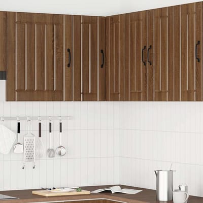 vidaXL - Keukenwandhoekkast - Lucca - bewerkt - hout - bruin - eikenkleur