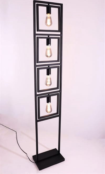 Vloerlamp mat zwart foldable
