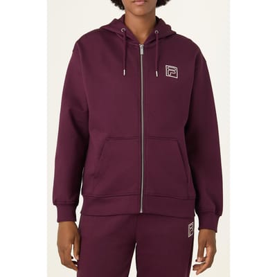 FILA Lagrio Loose Zip Hoodie Fig Maat: XS | Sportkleding Outlet | Dames