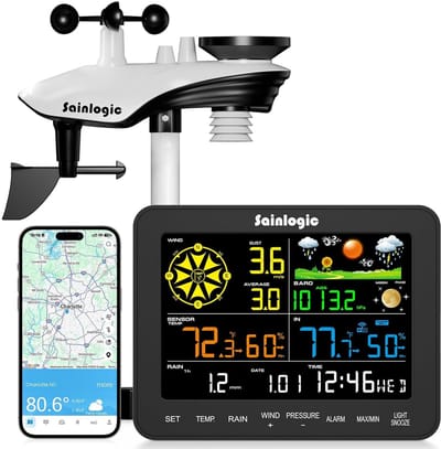 Smart Weerstations - Thuisweerstations WiFi - Weer Voorspellen - 24/7 AI Weersvoorspelling - 274 Kilogram - Wit