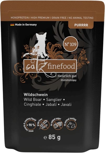Natuurlijk Monoproteïne Natvoer voor Katten - Wet N° 109 met 70% Vlees, 16 x 85g