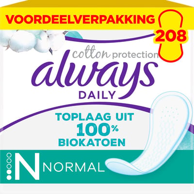 Always Dailies Cotton Protection Normal Inlegkruisjes - 4 x 52 stuks