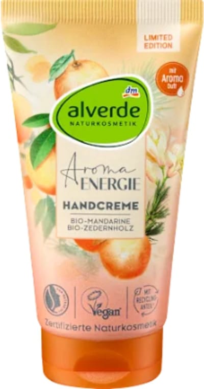 Alverde Naturkosmetik Handcrème Aroma Energie | 1x 75 ml - Mandarijn & Cederhout | Limited Edition 2025