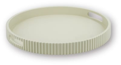 Housevitamin Dienblad 35x35 cm – Zand– Geribbelde Rand – MDF – 4 cm Hoog – Nordic Design – Decoratief & Functioneel