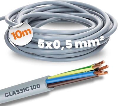 5-aderige Kleurgecodeerde PVC Besturingskabel 10 Meter 5G0,5 mm² - Flexibel en Duurzaam