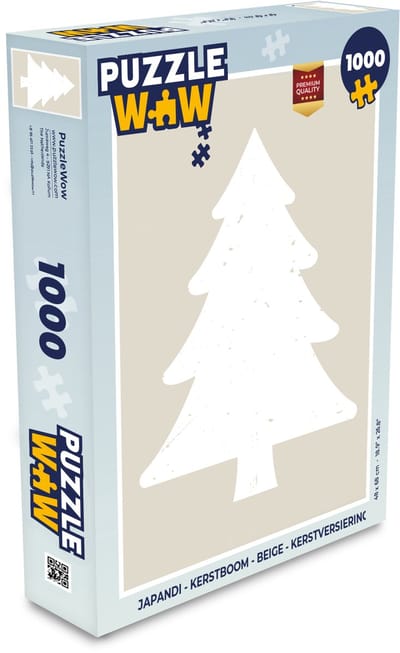 Puzzel Japandi - Kerstboom - Beige - Kerstversiering - Legpuzzel - Puzzel 1000 stukjes volwassenen - Kerst - Cadeau - Kerstcadeau voor mannen, vrouwen en kinderen