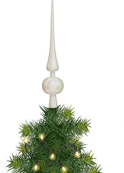 Atmosphera Kerstboompiek - wit - 28 cm - kunststof - kerstboom - pieken - kerstversiering