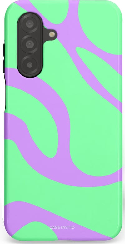 Casetastic Hoesje Geschikt voor Samsung A26 - Stijlvolle Beschermende Duo-layer Case - Pastelgolven Mint-Lila