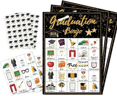 Afstudeer Bingo - Feestspel Kaarten - Diploma Viering - Voor 24 Spelers - 17x12cm
