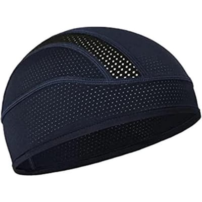 Fietsen Motorfiets Ademend Mesh Sneldrogend Helm Binnenkap Buiten Wandelen Hardlopen Sport Beanie Cap Zweethelm Liner Hoed black