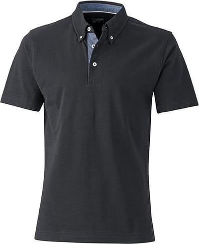 James and Nicholson Herenpolo (Zwart/lichte denim)