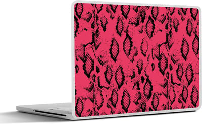 Laptop sticker - 12.3 inch - Slangenprint - Roze - Zwart - 30x22cm - Laptopstickers - Laptop skin - Cover