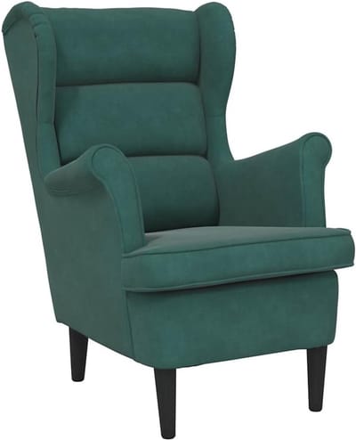 Luxe Fluwelen Fauteuil met Voetenbank Donkergroen - Comfortabele Relaxstoel
