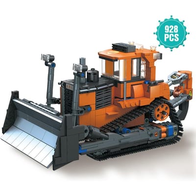 Bouwsets 928 STUKS Lader Bouwstenen Constructie Bulldozer Heavy-Duty Ingenieursvoertuigen Cadeauspeelgoed voor Kinderen Cadeaus orange