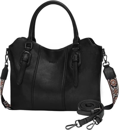 Dames Handtas - Schoudertas Tote - School Werk - Lichtgewicht Leer - 34x16x30cm - Bruin