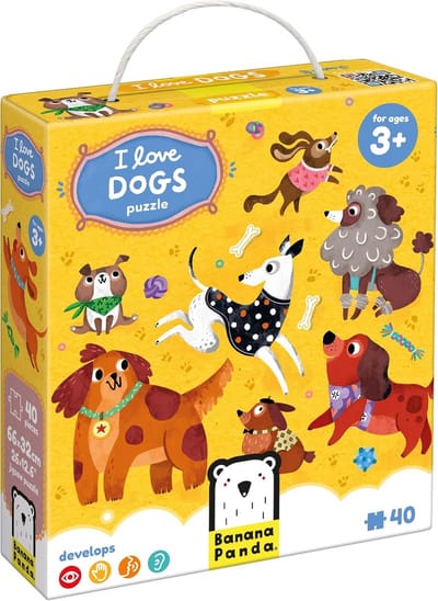 Honden Vloerpuzzel - Grote Puzzel Kinderpuzzel - Spelenderwijs Leren - Vrolijke Hondenafbeeldingen - 40 Stukjes - Meerkleurig