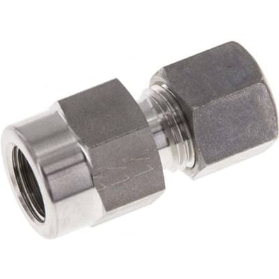 8L & G1/4'' RVS Rechte Knelfitting Binnendraad voor manometers 315bar ISO 8434-1