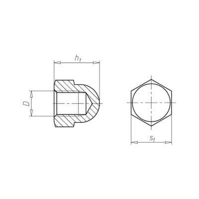 Wurth - Zeskantdopmoeren, hoog model DIN 1587, polyamide 6.6, naturel - Zeskantdopmoeren, hoog model DIN 1587, polyamide 6.6, naturel - x 100 st