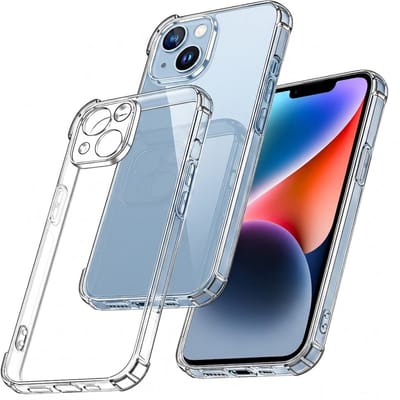 YSONIC Anti Shock Hoesje Geschikt voor Apple iPhone 13 Transparant - Siliconen Shock Back Cover Case