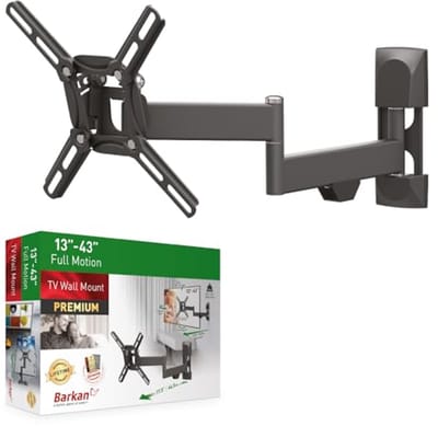 TV muurbeugel voor 13-43 inch televisies – Draaibaar, kantelbaar en volledig verstelbaar - Maximaal 25 kg - UL gecertificeerd - Geschikt voor LED, OLED en LCD