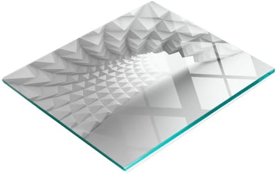 Decoratieve glazen snij- en serveerplank met abstract tunnelmotief, 60x52 cm