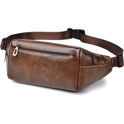 Heren Borsttas, Modieuze Schoudertas, Multifunctionele Heuptas, Leren Casual Crossbody Tas, Eenvoudige en Lichtgewicht Kleine Schoudertas bruin