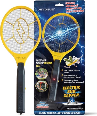 Elektrische Vliegenmepper Racket - Insectenbestrijding voor Binnen en Buiten - Draagbare Vliegen Killer