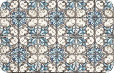 Badmat 80x50 cm - Antislip - Barok - Tegel - Kleurrijk - Badmatten voor badkamer - Badkamermat - Douchemat - Badkamer mat
