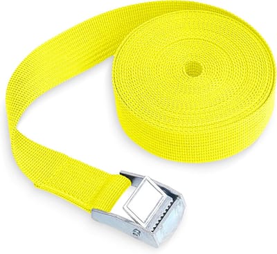 Spanbanden Ratelgesp - Sjorbanden Laadbanden - Vracht Vastzetten - Heavy Duty Verstelbaar - 25 mm 1 meter - Geel