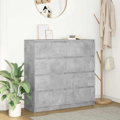 vidaXL - Dressoir - 100x35x99 - cm - bewerkt - hout - betongrijs