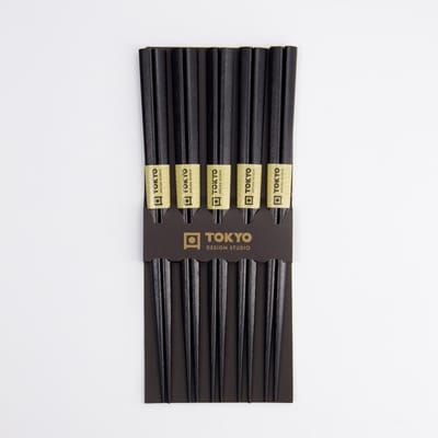 Tokyo Design Studio – Chopsticks – Eetstokjes Set – Zwart Hout – 5 paar