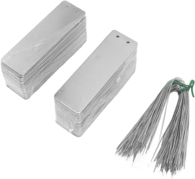 Dailygoods- Plantenlabel Waterdicht - 100 Stuks - Dubbelzijdig Beschrijfbaar - Metalen Tag - Duurzaam - Voor Binnen/Buiten Tuin - Planttags