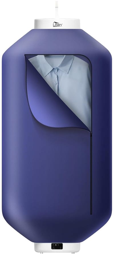 Uten Draagbare Elektrische Droger GR889-3 - Ophangbaar Design - Warmtepompdroger - 600 W - Timer 2.5H/3H/5H - Mini Wasdroger - Tot 3kg Wasgoed - Hoogte 100 cm - Blauw